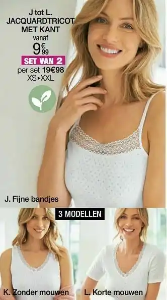 Damart JACQUARDTRICOT MET KANT Fijne bandjes aanbieding
