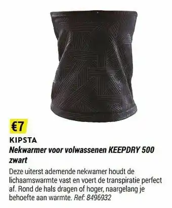 Decathlon Nekwarmer voor volwassenen keepdry 500 zwart aanbieding