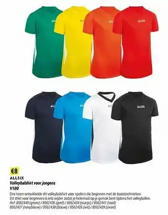 Decathlon Volleybalshirt voor jongens v100 aanbieding