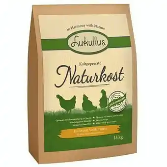 Zooplus 15kg Koudgeperste Natuurlijk Voer Kip & Volkoren Rijst Lukullus Hondenvoer aanbieding