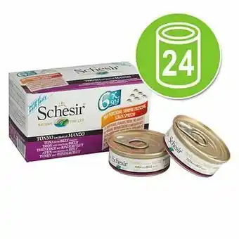 Zooplus 24x50g Small in Gelei of Natural In Gelei: Tonijn met Garnalen Schesir Kattenvoer aanbieding