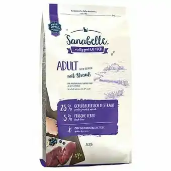 Zooplus 10kg Adult met Struisvogel Sanabelle Kattenvoer aanbieding