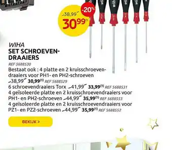 Brico Wiha Set Schroeven-draaiers aanbieding