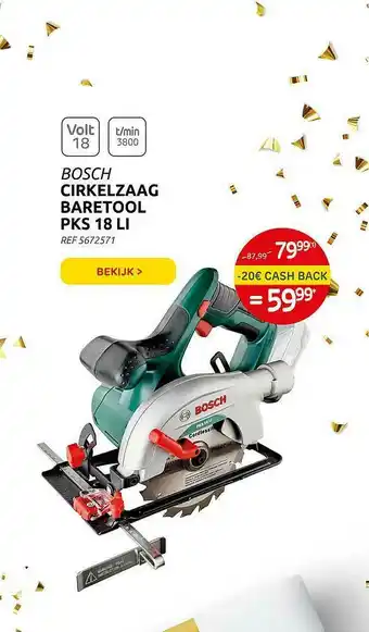 Brico Bosch Cirkelzaag Baretool aanbieding