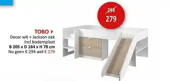 Weba Tobo Decor Wit + Jackson Oak Incl Bodemplaat aanbieding