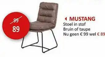 Weba Mustang Stoel In Stof Bruin Of Taupe aanbieding