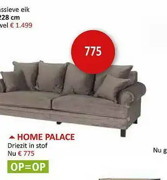 Weba Home Palace Driezit In Stof aanbieding