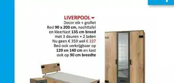Weba Liverpool Decor Eik + Grafiet Bed aanbieding