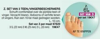 Damart Set van 3 teen--vingerbeschermers aanbieding