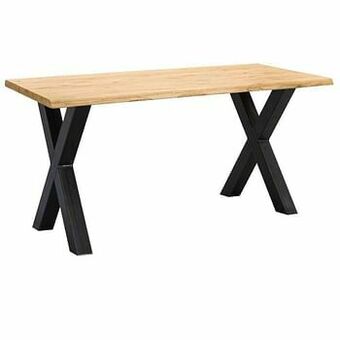 Leen Bakker UMIX boomstamtafel Houston X-poot - 75x200x100 cm - eiken/zwart - Leen Bakker aanbieding