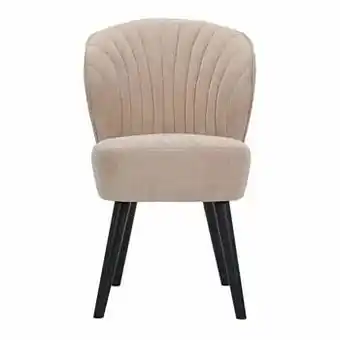 Leen Bakker Eetkamerstoel Ventura - stof - beige - Leen Bakker aanbieding