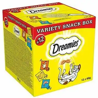 Zooplus 12x60g kattensnack mixbox (Kip, Kaas, Zalm) Dreamies Kattensnacks aanbieding