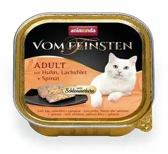 Zooplus 6x100g Adult met Smulvulling Kip, Zalmfilet & Spinazie Animonda Vom Feinsten Kattenvoer aanbieding