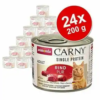 Zooplus 24x200g Single Protein Adult puur Kalkoen Animonda Carny Kattenvoer aanbieding