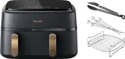 Coolblue Philips 3000 Series Dual Basket NA352/00 + Set de Cuisson Double Niveau aanbieding