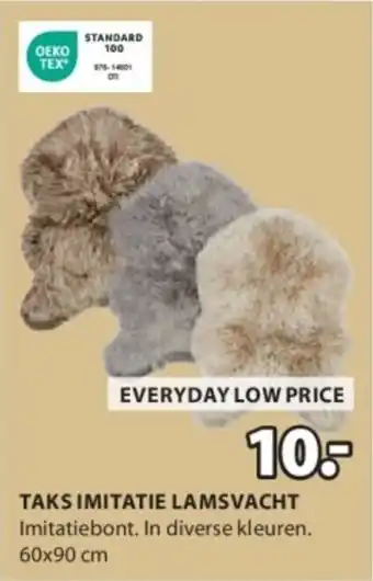 Jysk Taks Imitatie Lamsvacht aanbieding