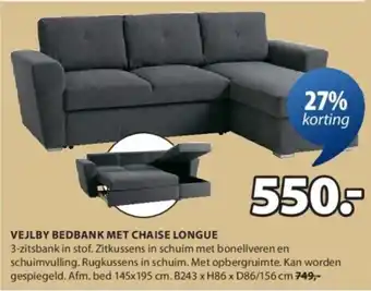 Jysk Vejlby Bedbank Met Chaise Longue aanbieding