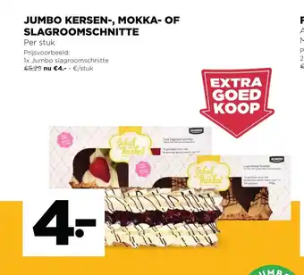 Jumbo Kersen-, Mokka-of Slagroomschnitte aanbieding