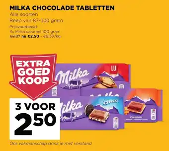 Jumbo Milka Chocolade Tabletten 87-100 gram 3 voor aanbieding