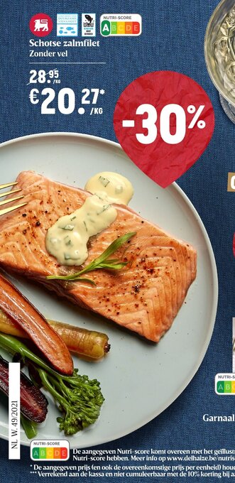 Delhaize Schotse zalmfilet Zonder vel aanbieding