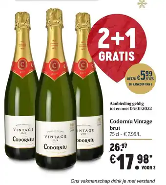 Delhaize Codorniu Vintage brut 75cl aanbieding