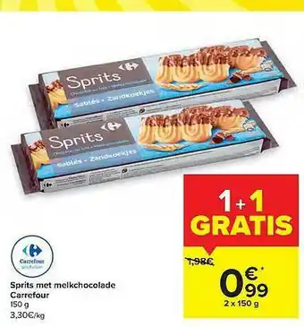 Carrefour Market Sprits Met Melkchocolade aanbieding