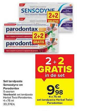 Set Tandpasta Sensodyne En Parodontax