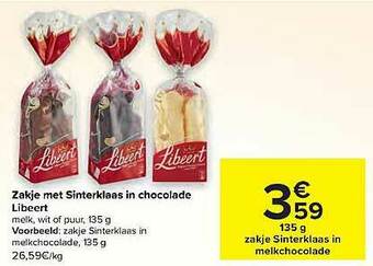 Carrefour Market Zakje Met Sinterklaas In Chocolade Libeert aanbieding