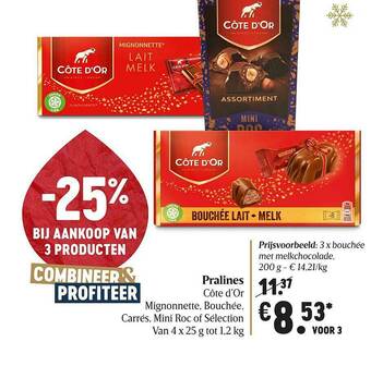 Delhaize Pralines Côte D'or aanbieding
