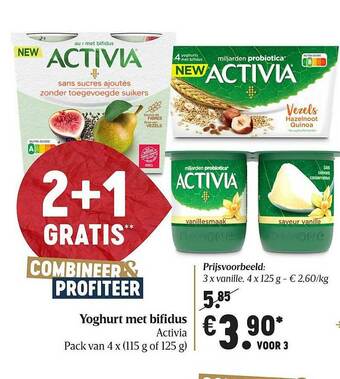 Delhaize Yoghurt Met Bifidus Activia aanbieding