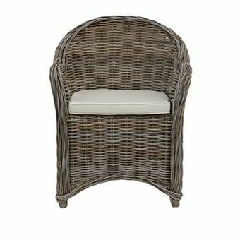 Leen Bakker HSM Collection eetkamerstoel Parma rotan - grijs/crème - Leen Bakker aanbieding