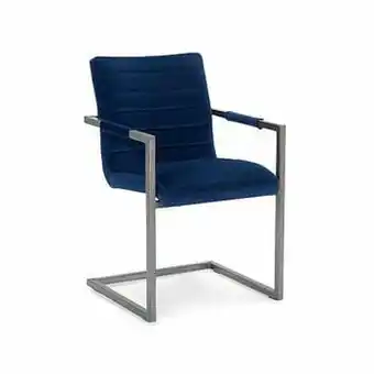 Leen Bakker Eetkamerstoel Mateas - velvet - blauw - Leen Bakker aanbieding