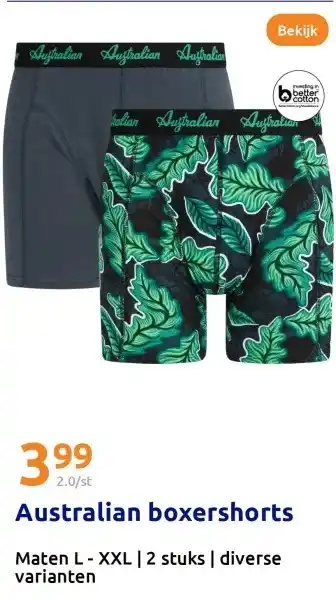 Action Australian boxershorts aanbieding