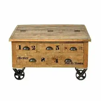 Leen Bakker Salontafel Guus - mangohout - 47x90x90 cm - Leen Bakker aanbieding