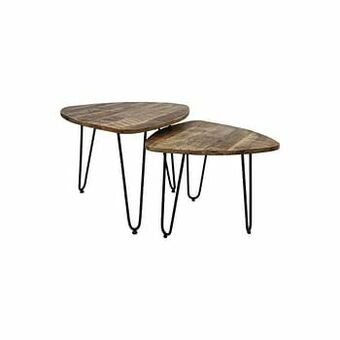 Leen Bakker HSM Collection salontafel Dexter (2 stuks) - naturelkleur/zwart - Leen Bakker aanbieding