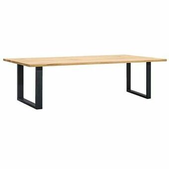 Leen Bakker UMIX eettafel Houston U-poot - 75x220x100 cm - eiken/zwart - Leen Bakker aanbieding