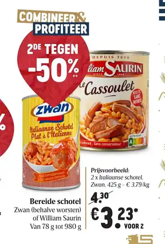 Delhaize Bereide schotel 78g tot 980g Voor 2 aanbieding