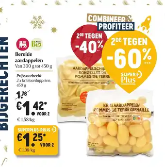 Bereide aardappelen van 300g tot 450g Voor 2