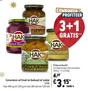 Delhaize Groenten of fruit in bokaal of zakje 350g voor 4 aanbieding