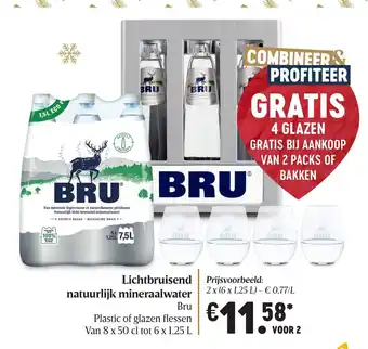 Delhaize Lichtbruisend natuurlijk mineraalwater Van 8 x 50cl tot 6 x 1,25L Voor 2 aanbieding
