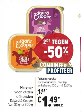 Delhaize Natvoer voor katten of honden van 85g tot 300g Voor 2 aanbieding