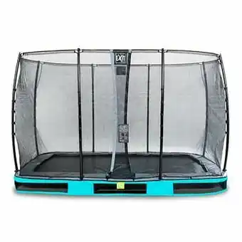 Brico Exit in-ground trampoline Elegant met veiligheidsnet Economy 244x427cm blauw aanbieding