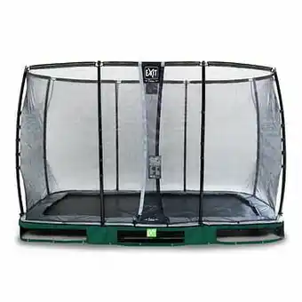 Brico Exit in-ground trampoline Elegant Premium met veiligheidsnet Deluxe 244x427cm groen aanbieding