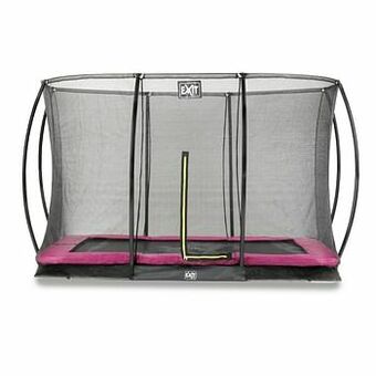 Brico Exit in-ground trampoline Silhouette + veiligheidsnet 244x366cm roze aanbieding