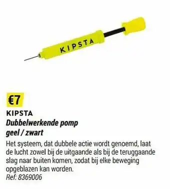 Decathlon Dubbelwerkende pomp geel - zwart aanbieding