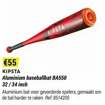 Decathlon Aluminium baseballbat ba550 aanbieding