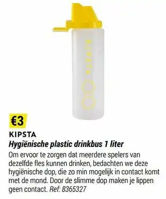 Decathlon Kipsta hygiënische plastic drinkbus aanbieding