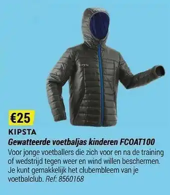 Decathlon Gewatteerde voetbaljas kinderen fcoat100 aanbieding