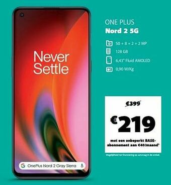 Base One plus nord 2 5g aanbieding