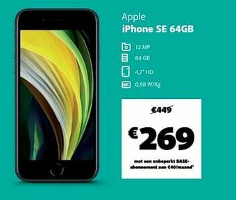 Base Apple iphone se 64gb aanbieding